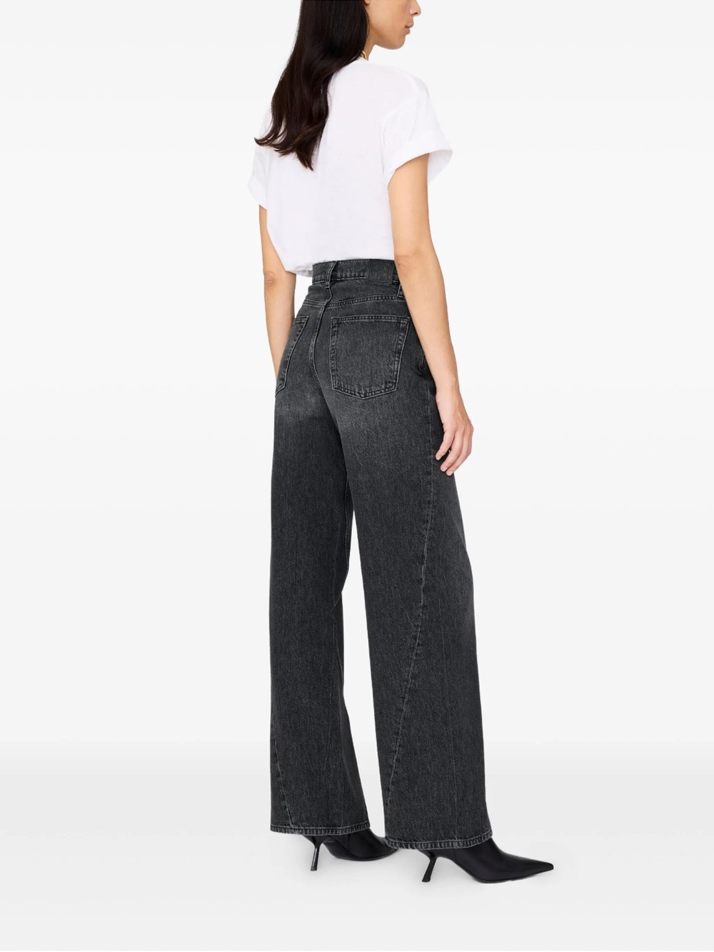 Anine Bing Brie High-Rise Jeans in Washed Black - Picture 3 of 7